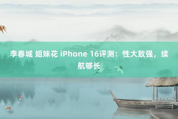 李春城 姐妹花 iPhone 16评测：性大致强，续航够长